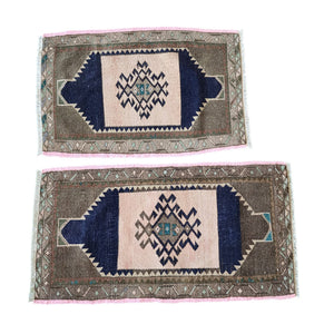 Vintage Oushak Yastik Rugs Set of 2 | 21'' x 32''