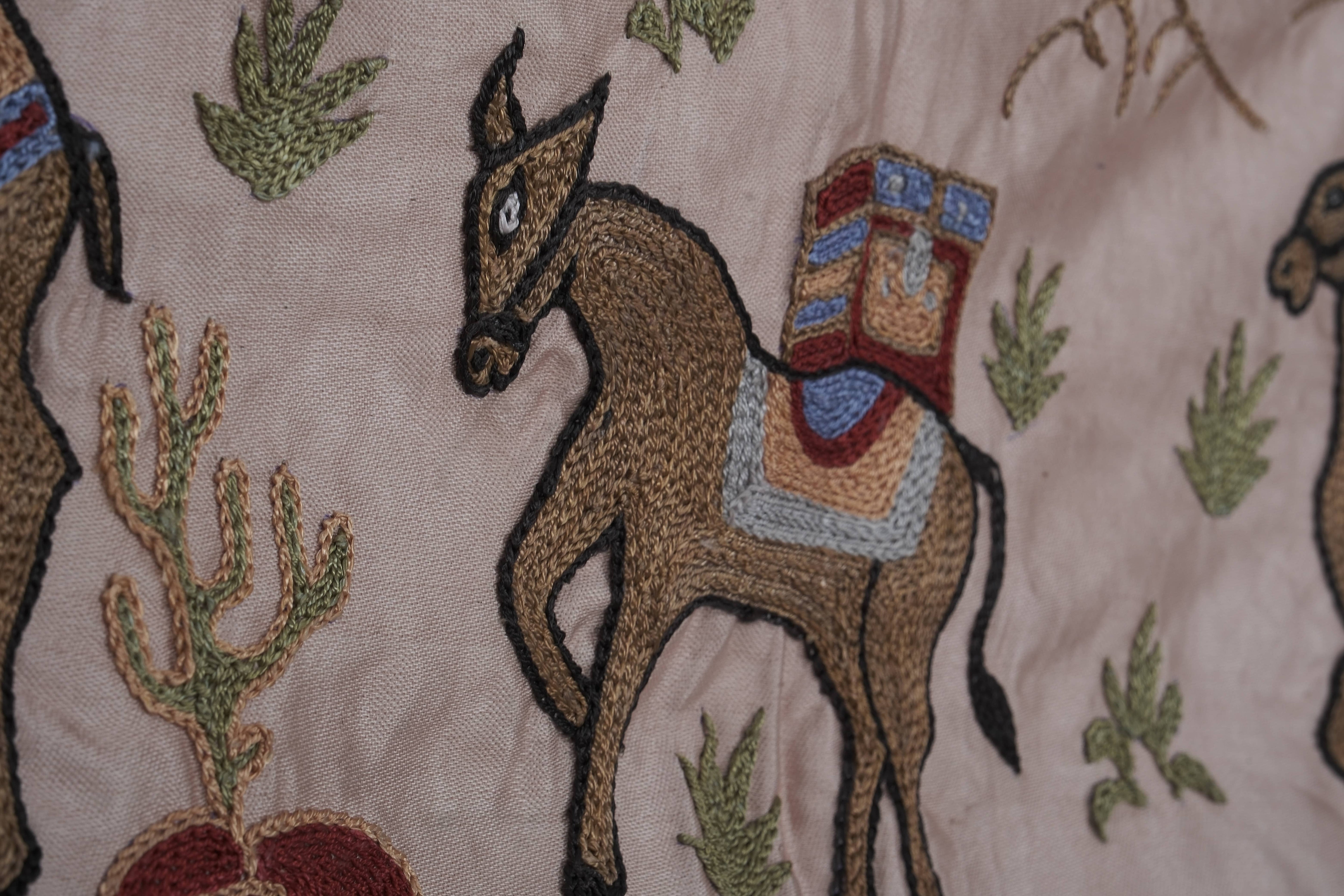 Hand-Embroidered Suzani Table Runner 1'9'' x 6'3''
