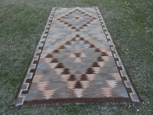 Vintage Turkish Kilim Rug 4'8'' x 9'4''