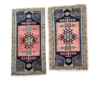 Vintage Turkish Yastik Rugs Set of 2 | 19'' x 32''