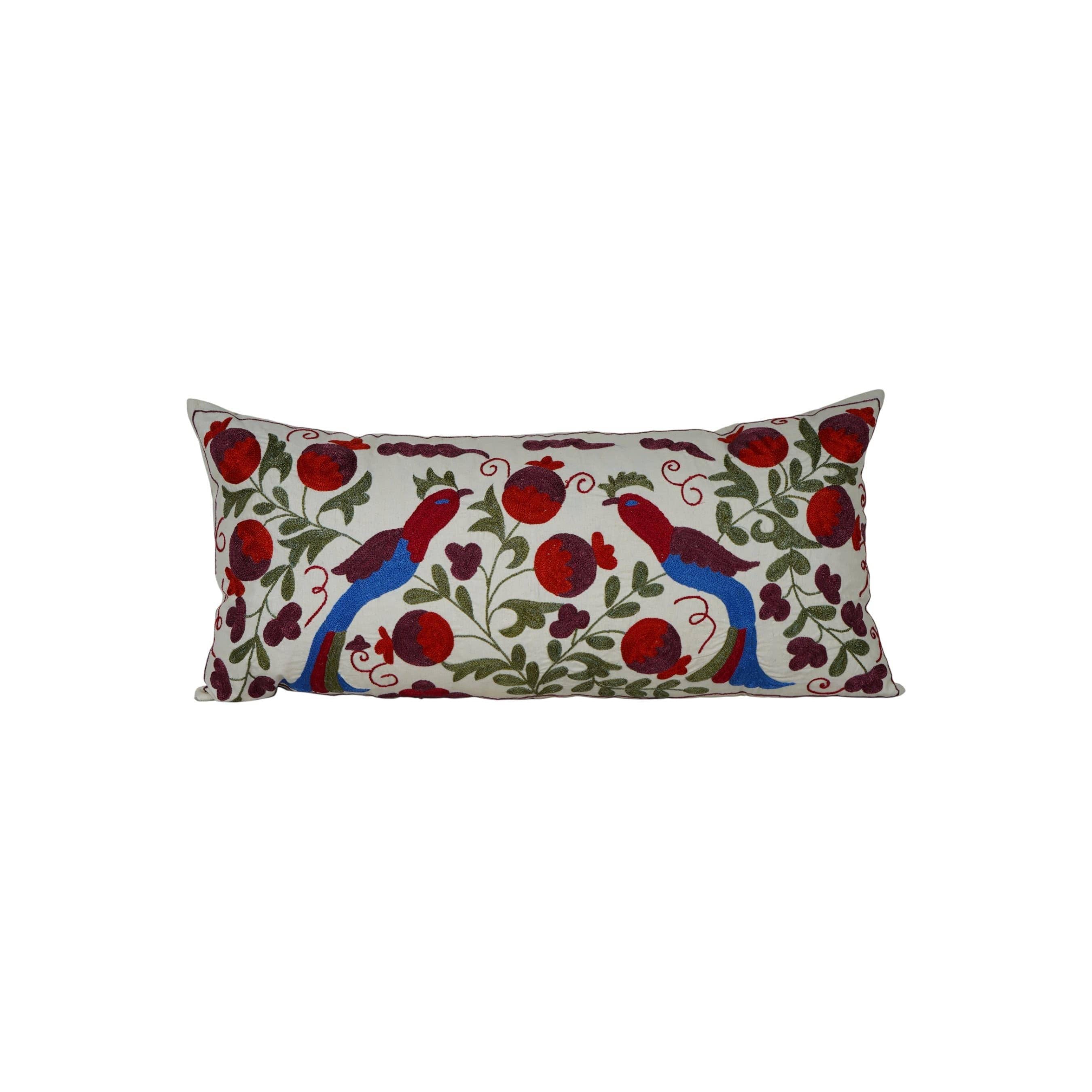 Bird Suzani Bedding Pillow Cover | 17'' x 33''