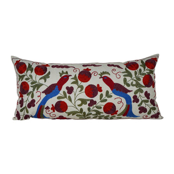 Bird Suzani Bedding Pillow Cover | 17'' x 33''