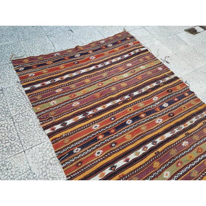 Vintage Turkish Kilim Rug 4'6'' x 7'2''