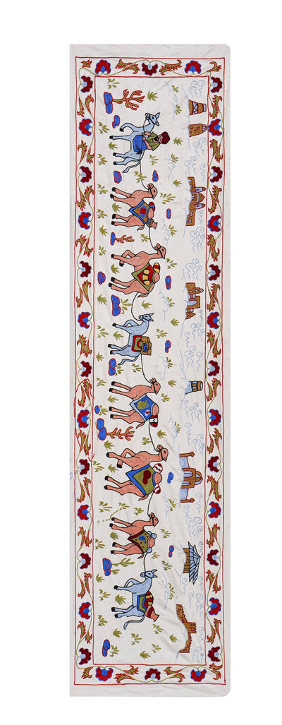 Horse Silk Suzani Wall Hanging & Bedspread | 1'6'' x 6'1''