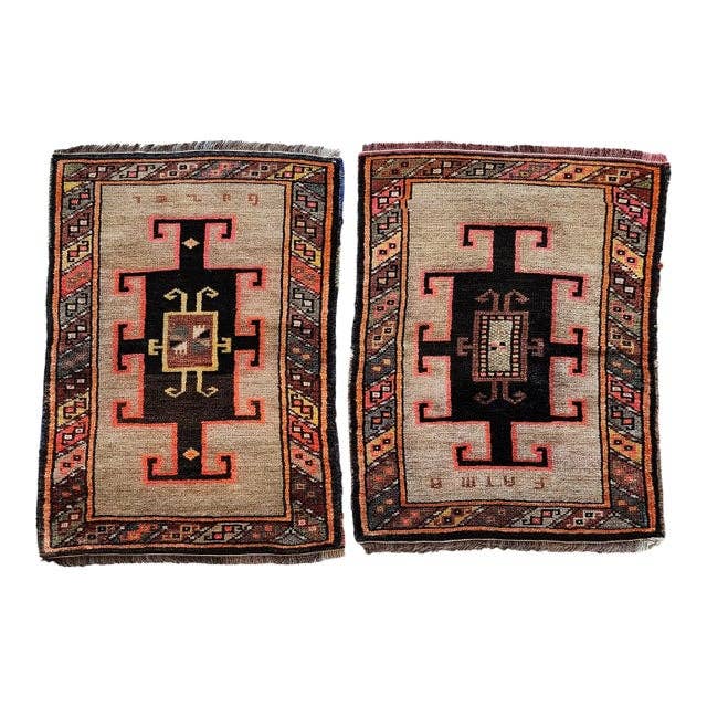 Vintage Oushak Yastik Rugs Set of 2 | 22'' x 31''