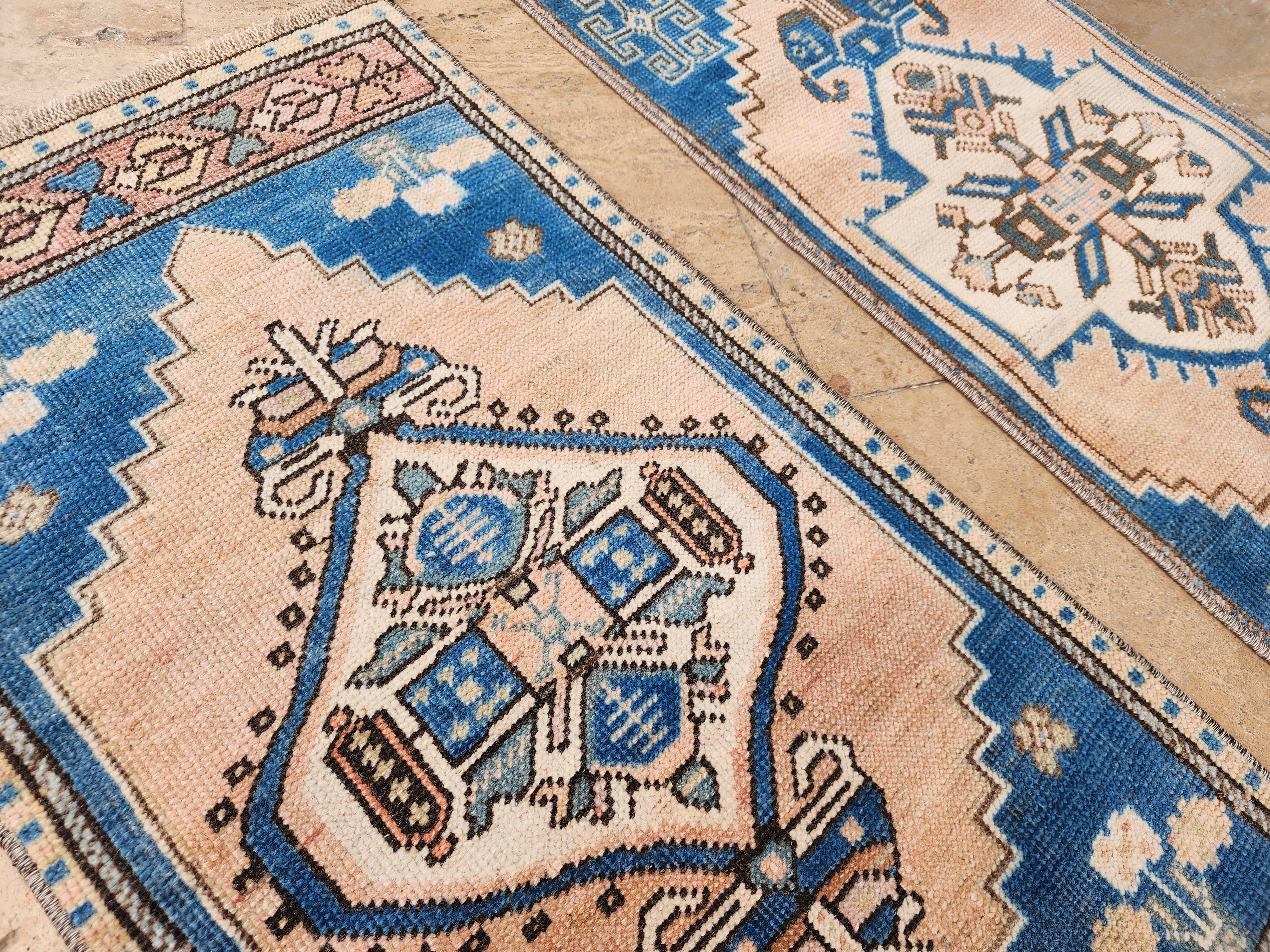 Vintage Turkish Yastik Rugs Set of 2 | 17'' x 39''