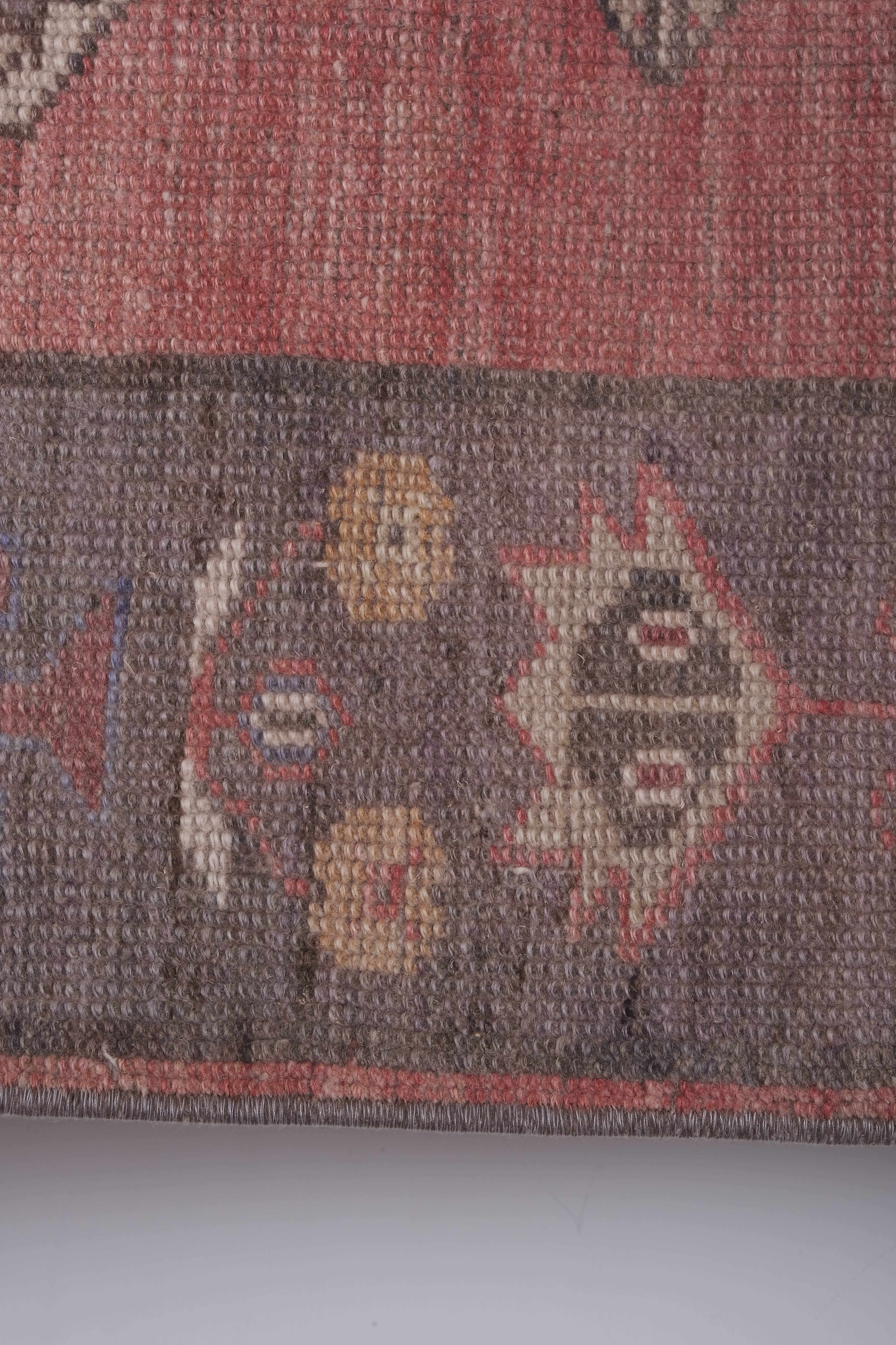 Vintage Turkish Karapinar Rug 4'9'' x 11'1''