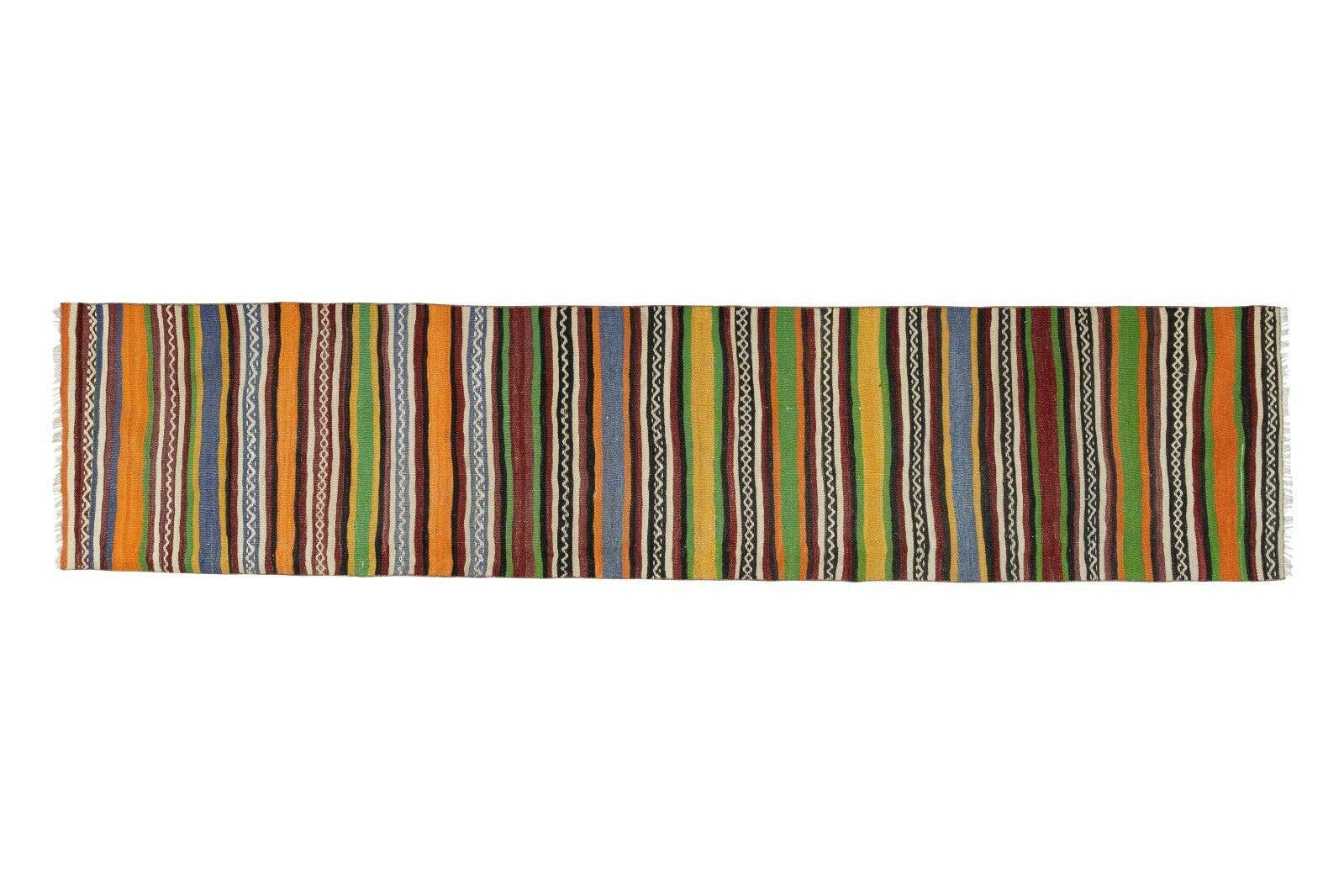 Vintage Turkish Kilim Runner 2'5'' x 10'10''