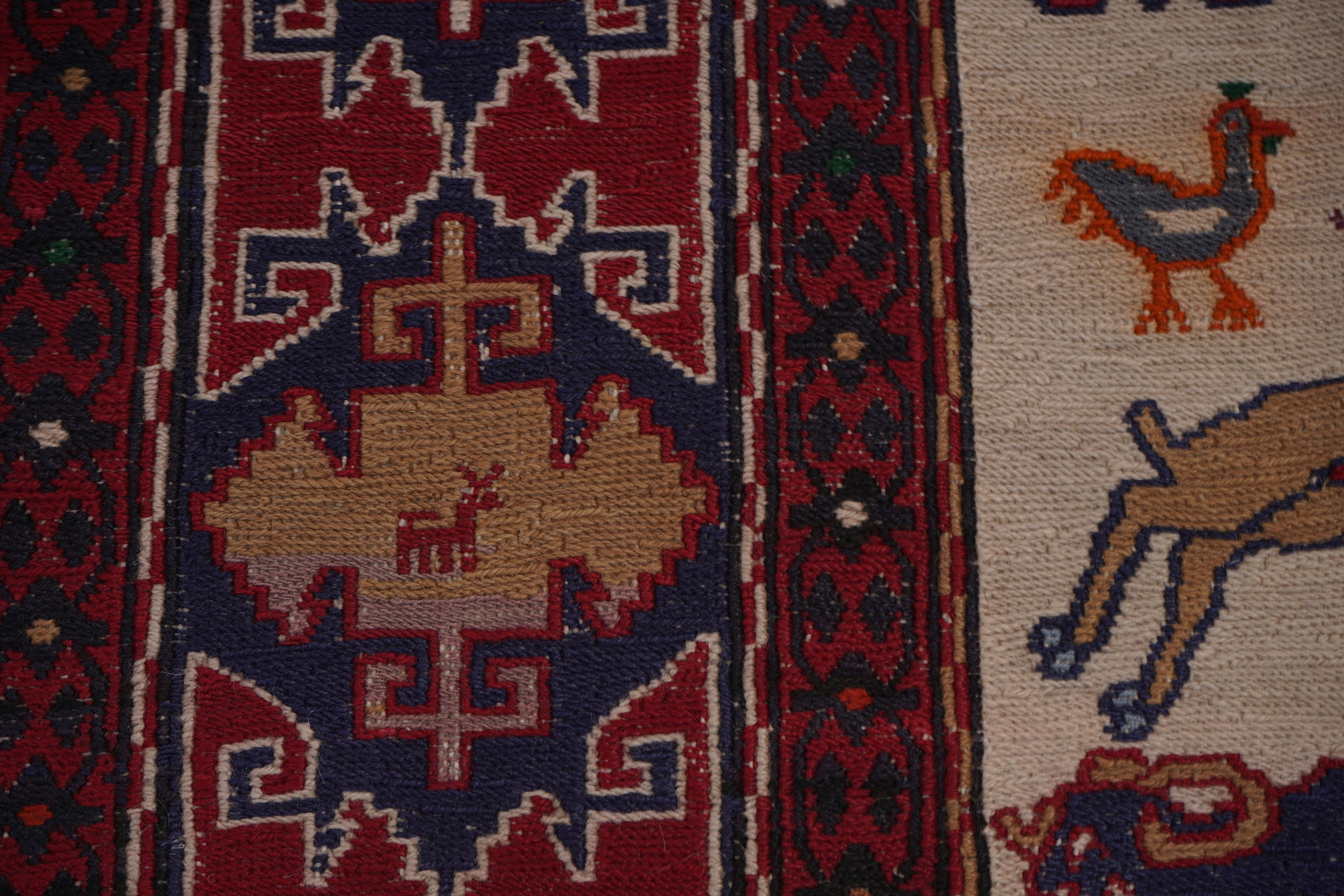 Vintage Soumac Kilim Rug 3'5'' x 4'7''