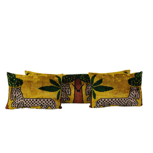 Tiger Silk Ikat Velvet Pillow Cover Set of 3 | 16'' x 24''