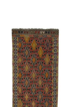 Vintage Turkish Kilim Runner 1'9'' x 13'