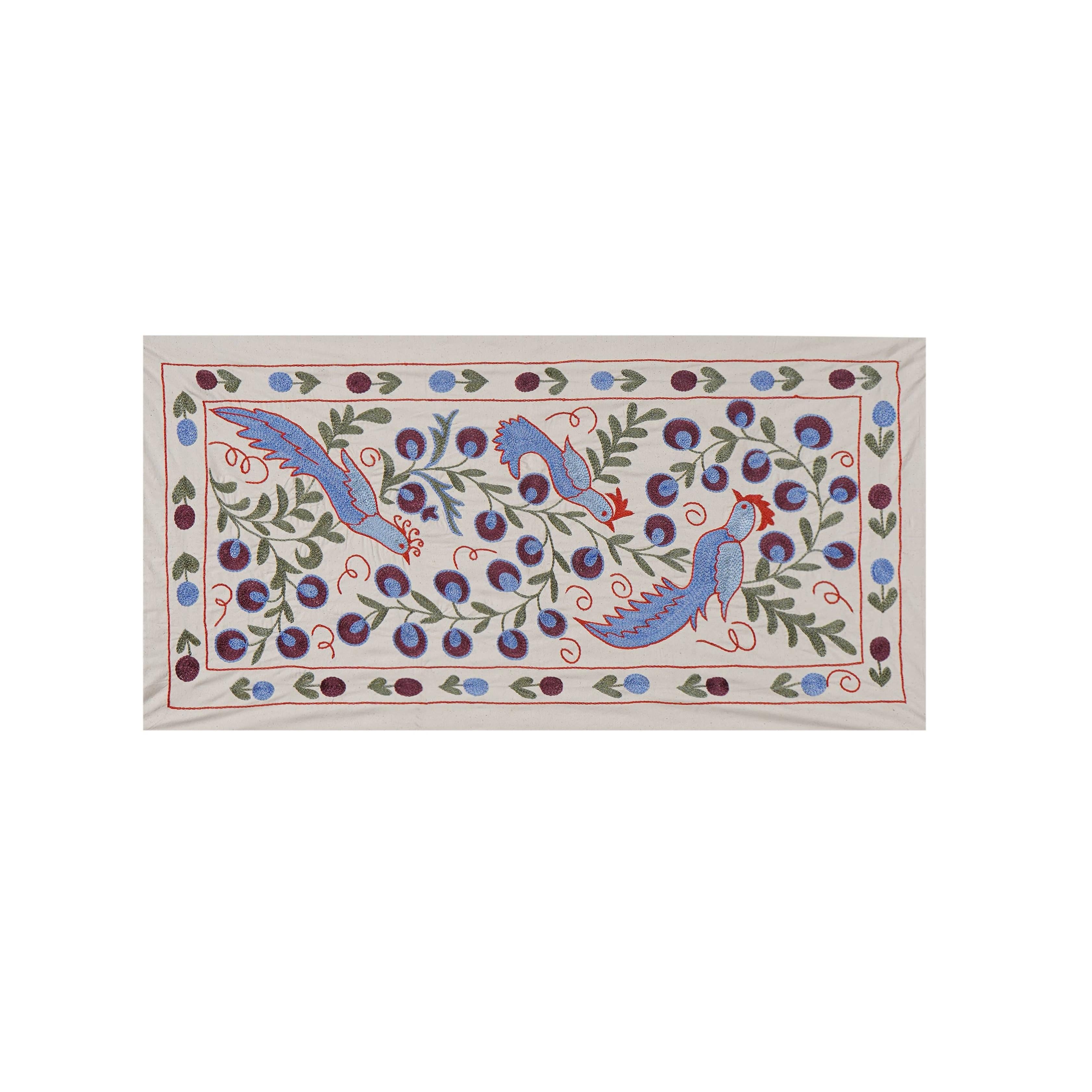 Bird Suzani Wall Hanging & Tablecloth | 18'' x 37''
