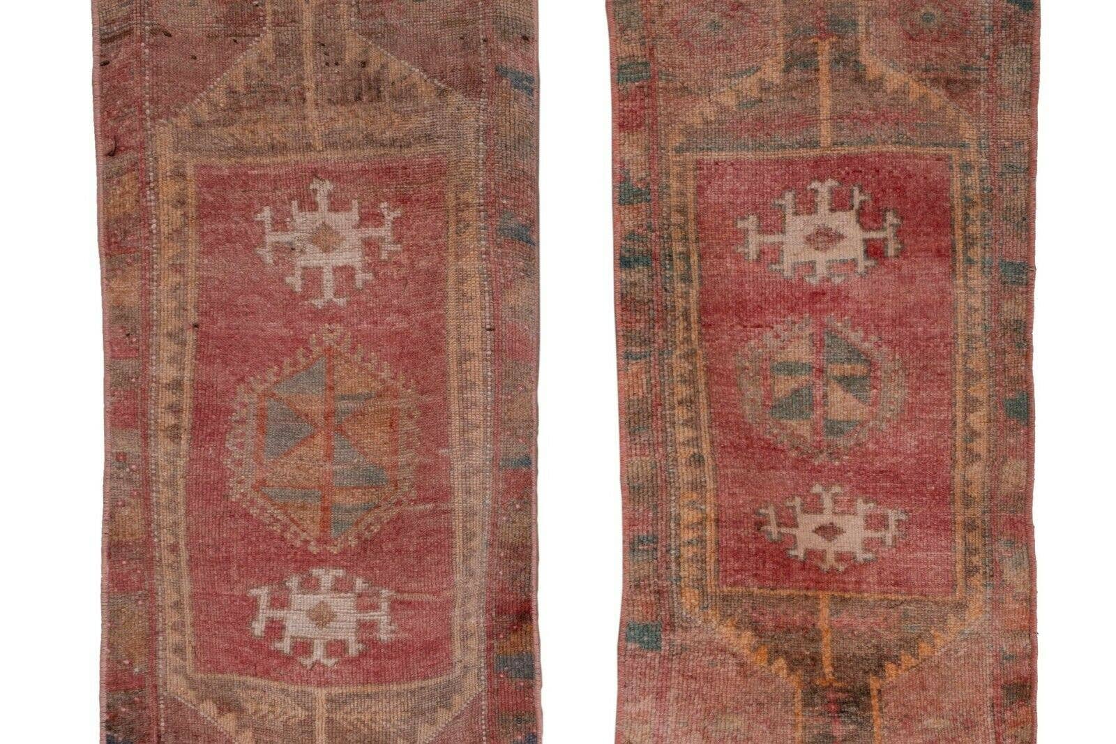 Vintage Oushak Yastik Rugs Set of 2 | 19'' x 42''