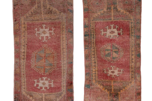 Vintage Oushak Yastik Rugs Set of 2 | 19'' x 42''