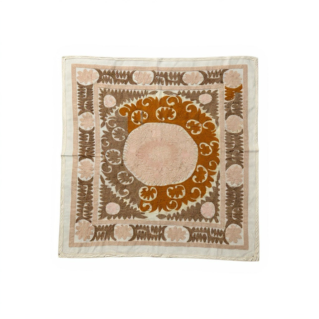 Hand-Embroidered Suzani Wall Hanging & Tablecloth 3'11'' x 4'5''