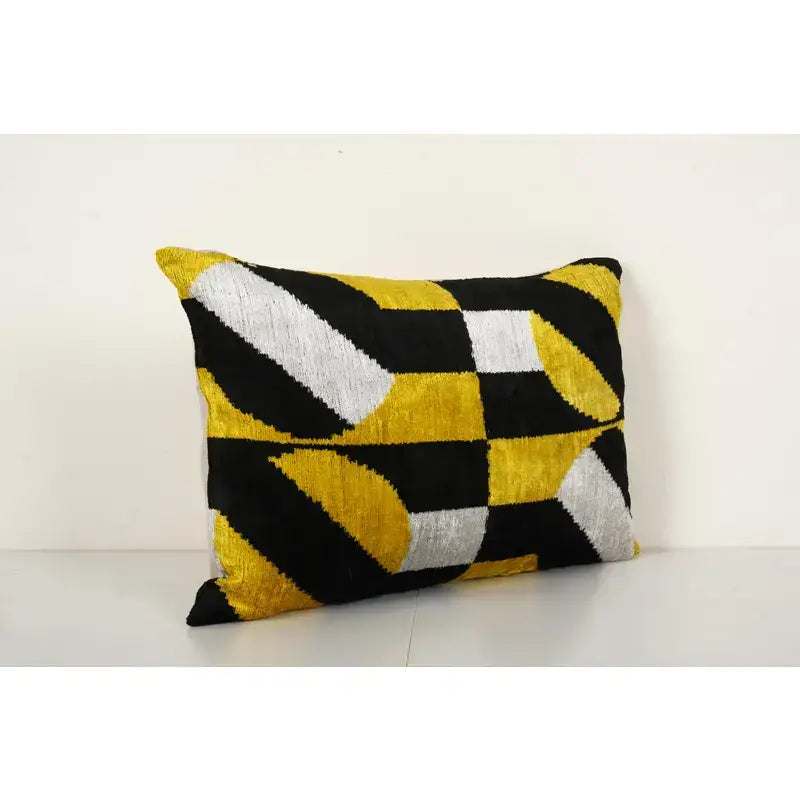Silk Ikat Velvet Pillow Cover | 16'' x 24''
