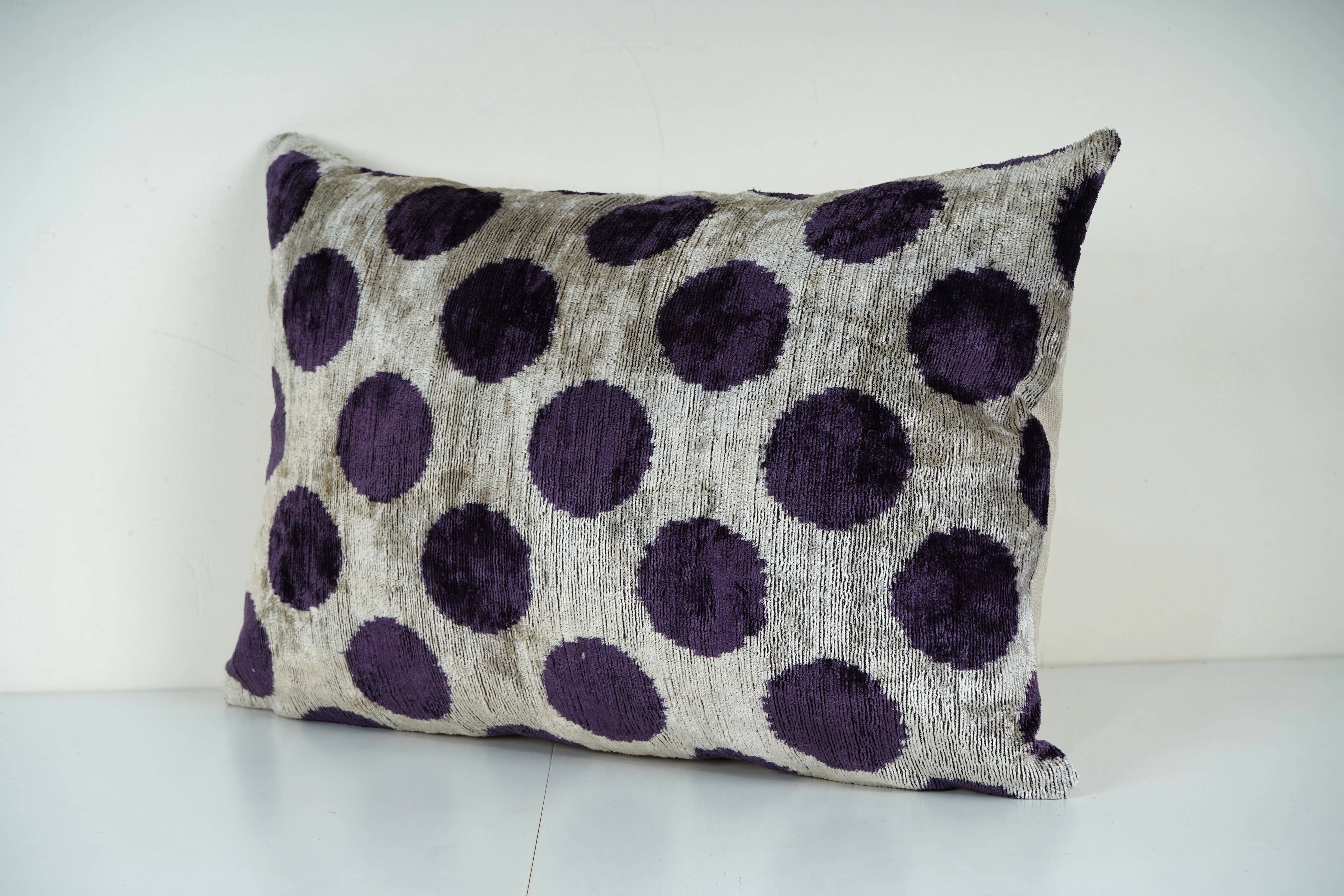 Silk Ikat Velvet Pillow Cover | 16'' x 24''