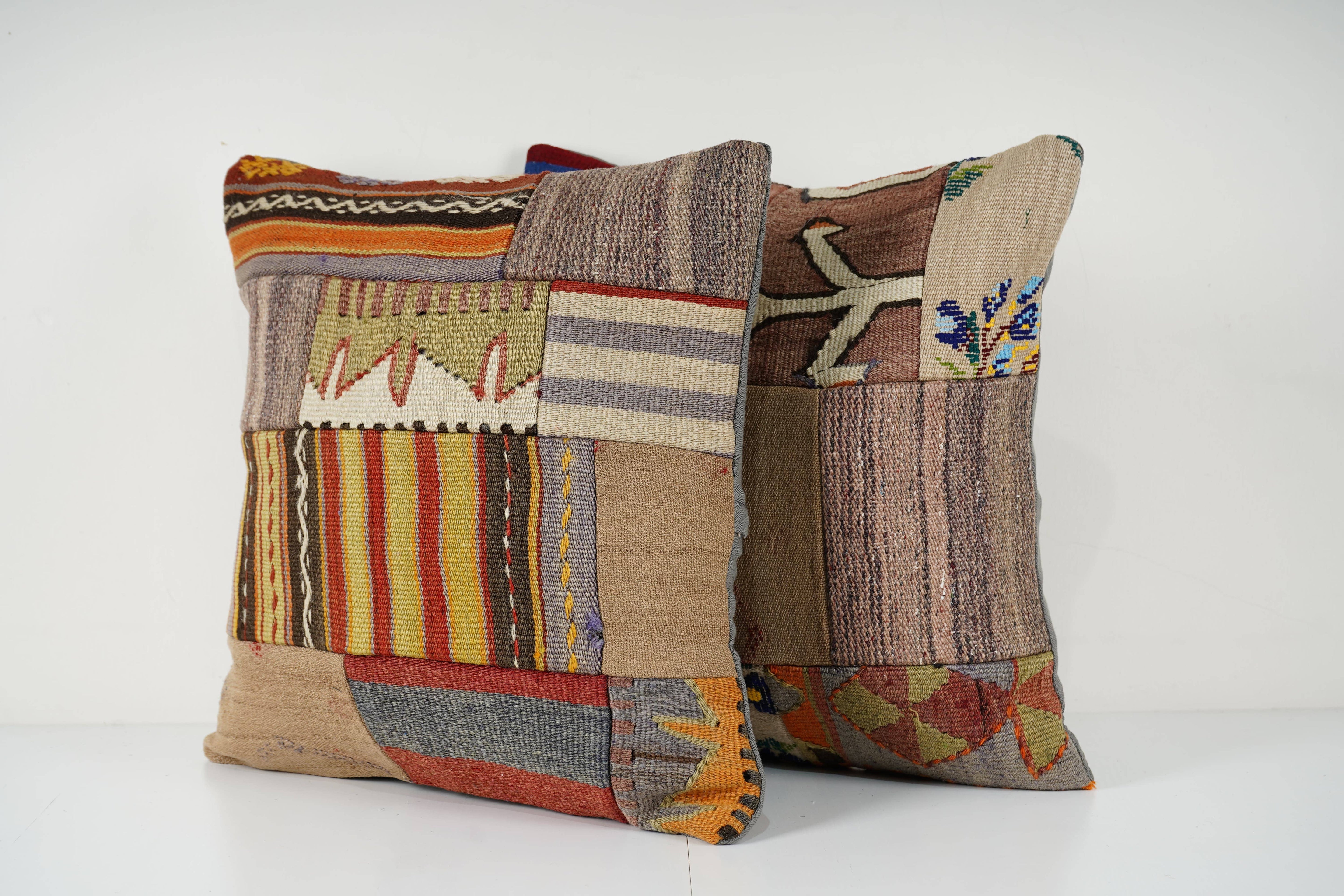 Kilim Patchwork Pillow Cover Set of 2 | 20'' x 20''