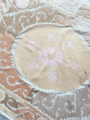 Hand-Embroidered Suzani Wall Hanging & Tablecloth 3'11'' x 5'0''