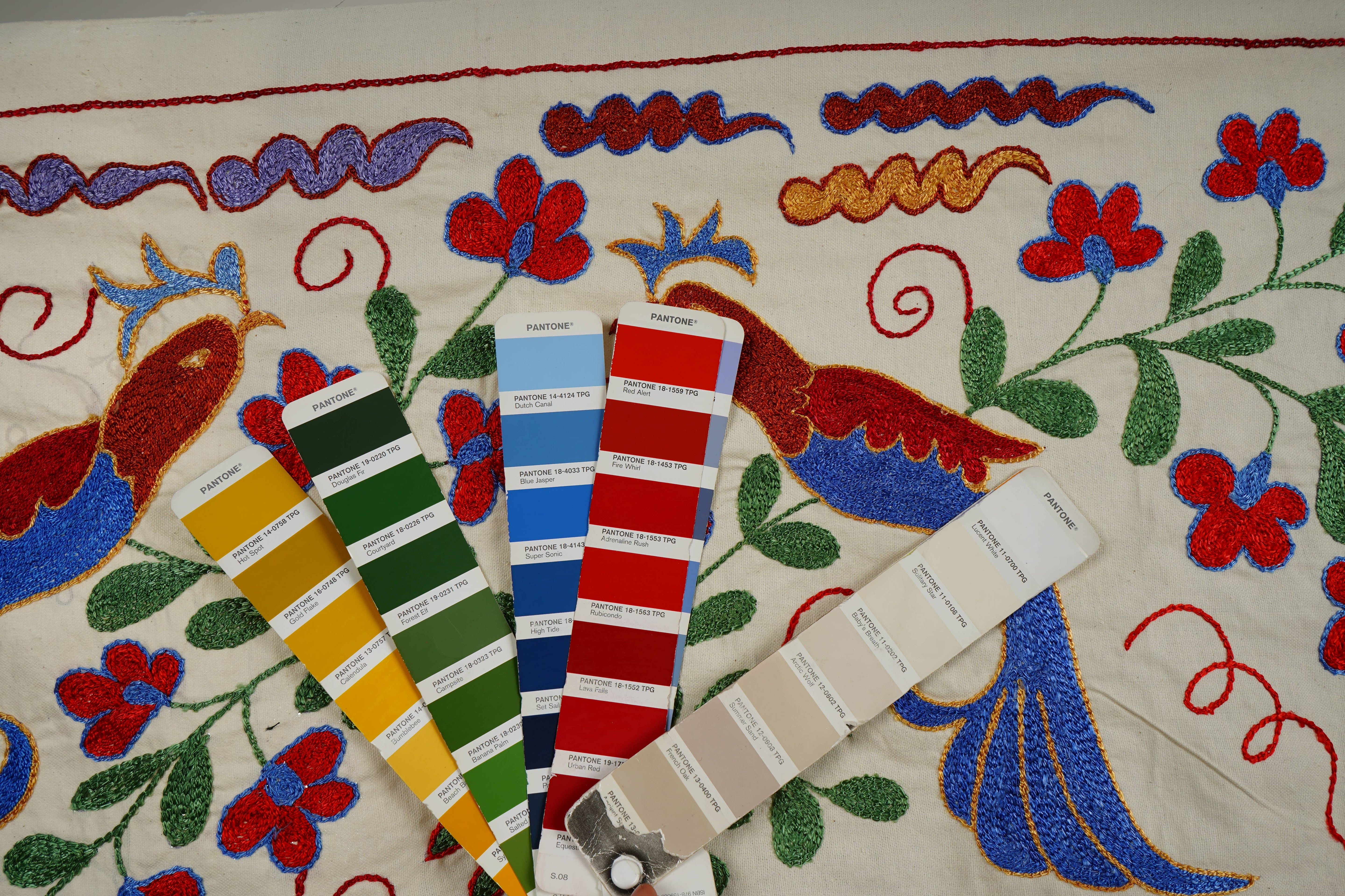 Bird Suzani Table Runner | 17'' x 38''