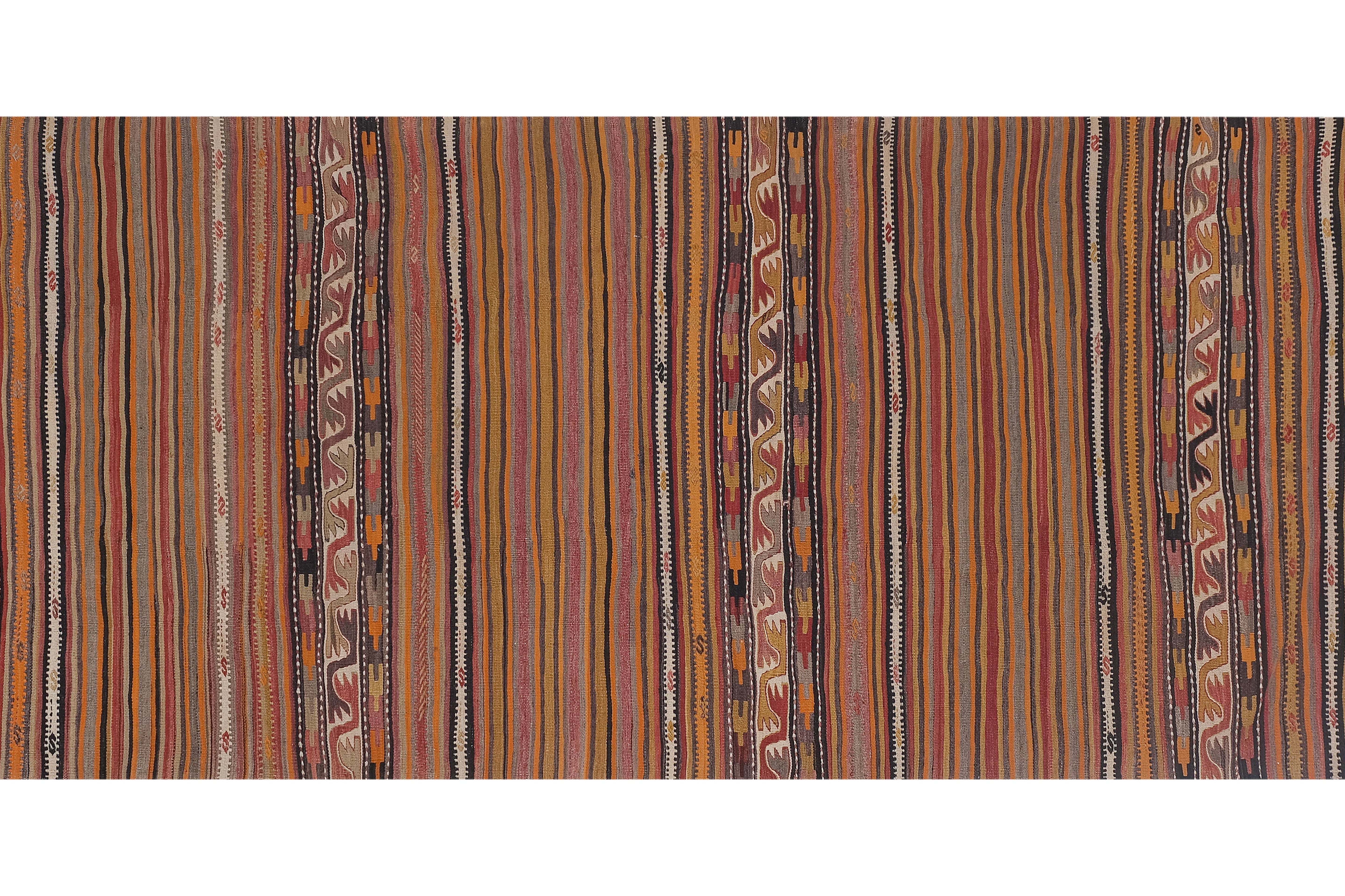 Vintage Turkish Kilim Rug 5'5'' x 12'1''