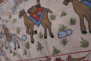 Silk Suzani Wall Hanging & Bedspread 1'8'' x 6'3''