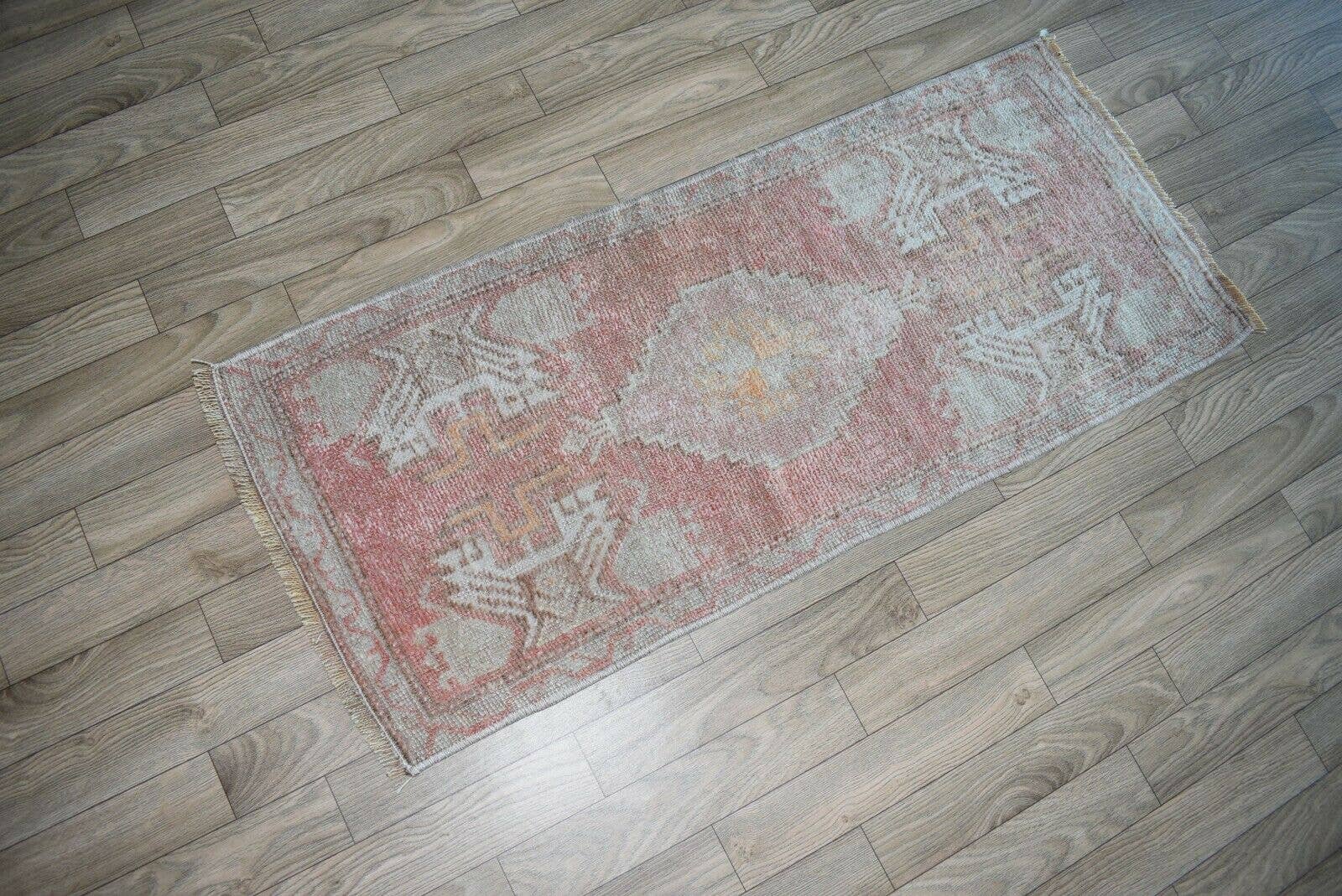 Vintage Oushak Rug 16'' x 38''