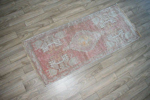 Vintage Oushak Rug 16'' x 38''