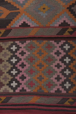 Vintage Turkish Kilim Runner 2'5'' x 12'7''