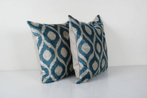 Silk Ikat Velvet Pillow Cover Set of 2 | 23'' x 23''