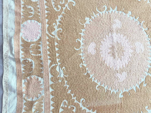 Hand-Embroidered Suzani Wall Hanging & Tablecloth 3'9'' x 3'11''
