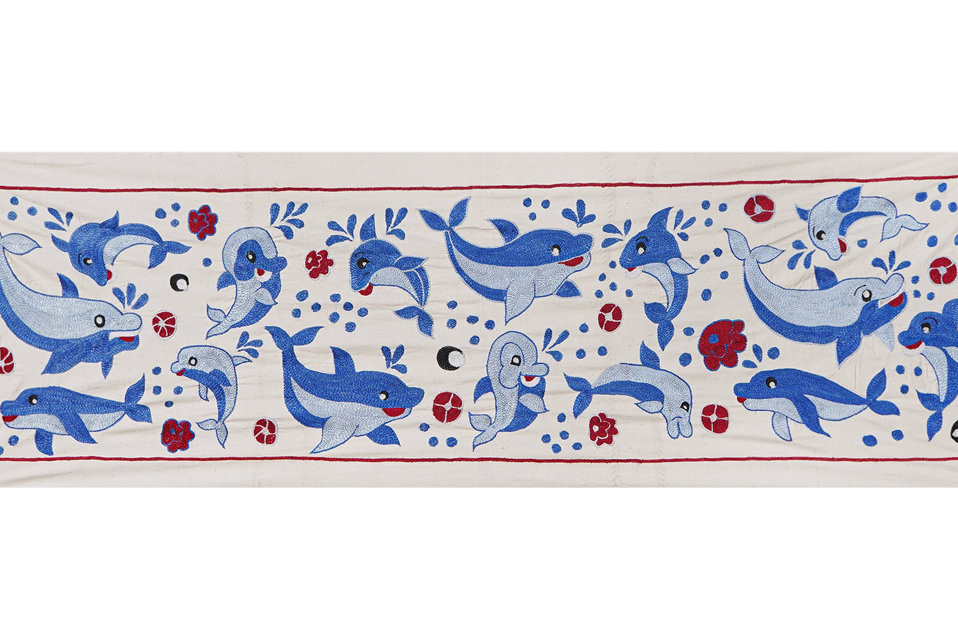 Fish Suzani Wall Hanging & Tablecloth | 20'' x 58''