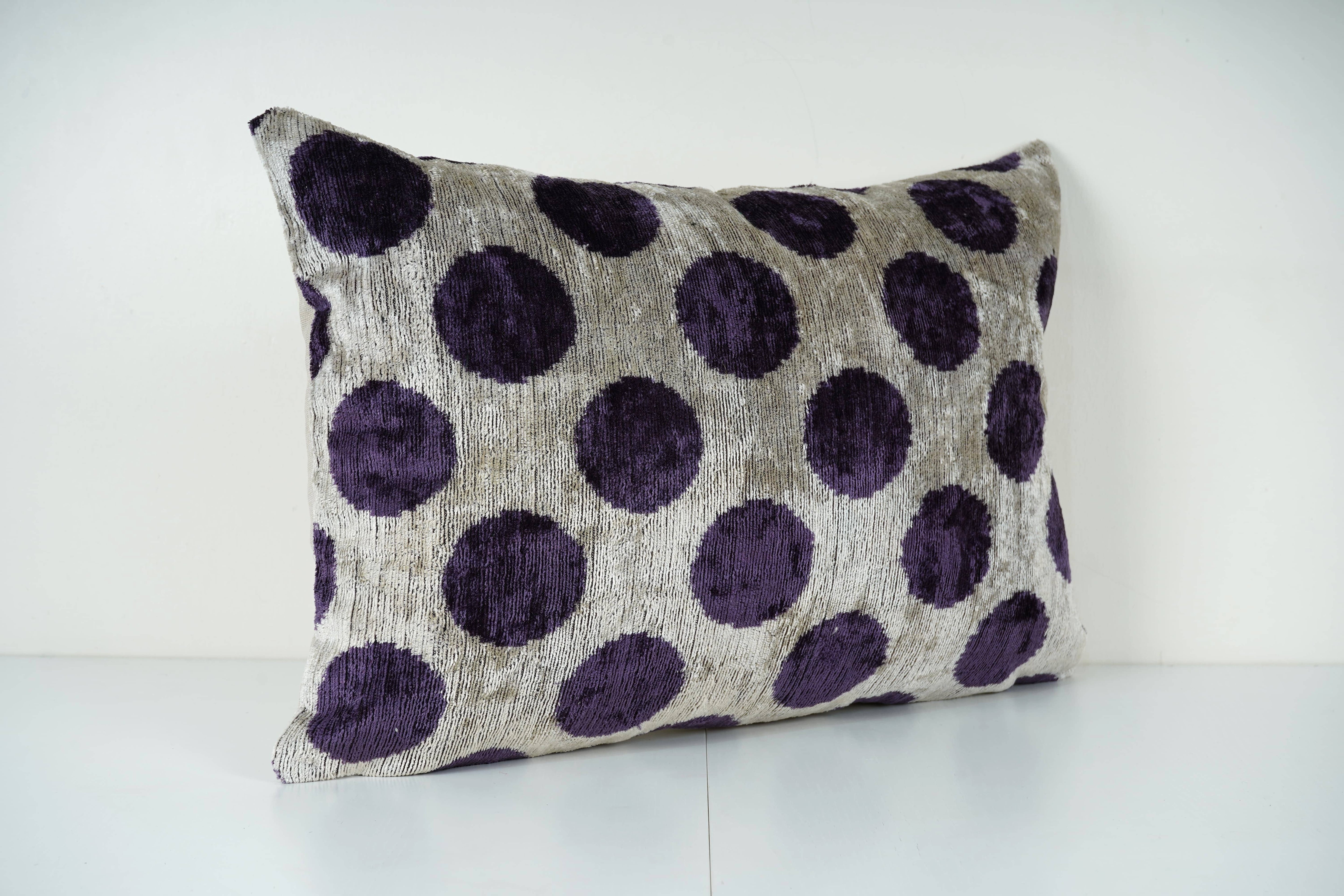 Silk Ikat Velvet Pillow Cover | 16'' x 24''