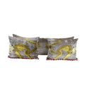 Silk Ikat Velvet Pillow Cover Set of 2 | 17'' x 48''