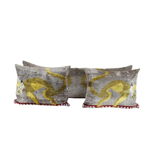 Silk Ikat Velvet Pillow Cover Set of 2 | 17'' x 48''