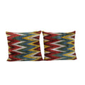Silk Ikat Velvet Pillow Cover Set of 2 | 25'' x 26''