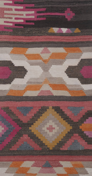 Vintage Turkish Kilim Runner 2'7'' x 9'