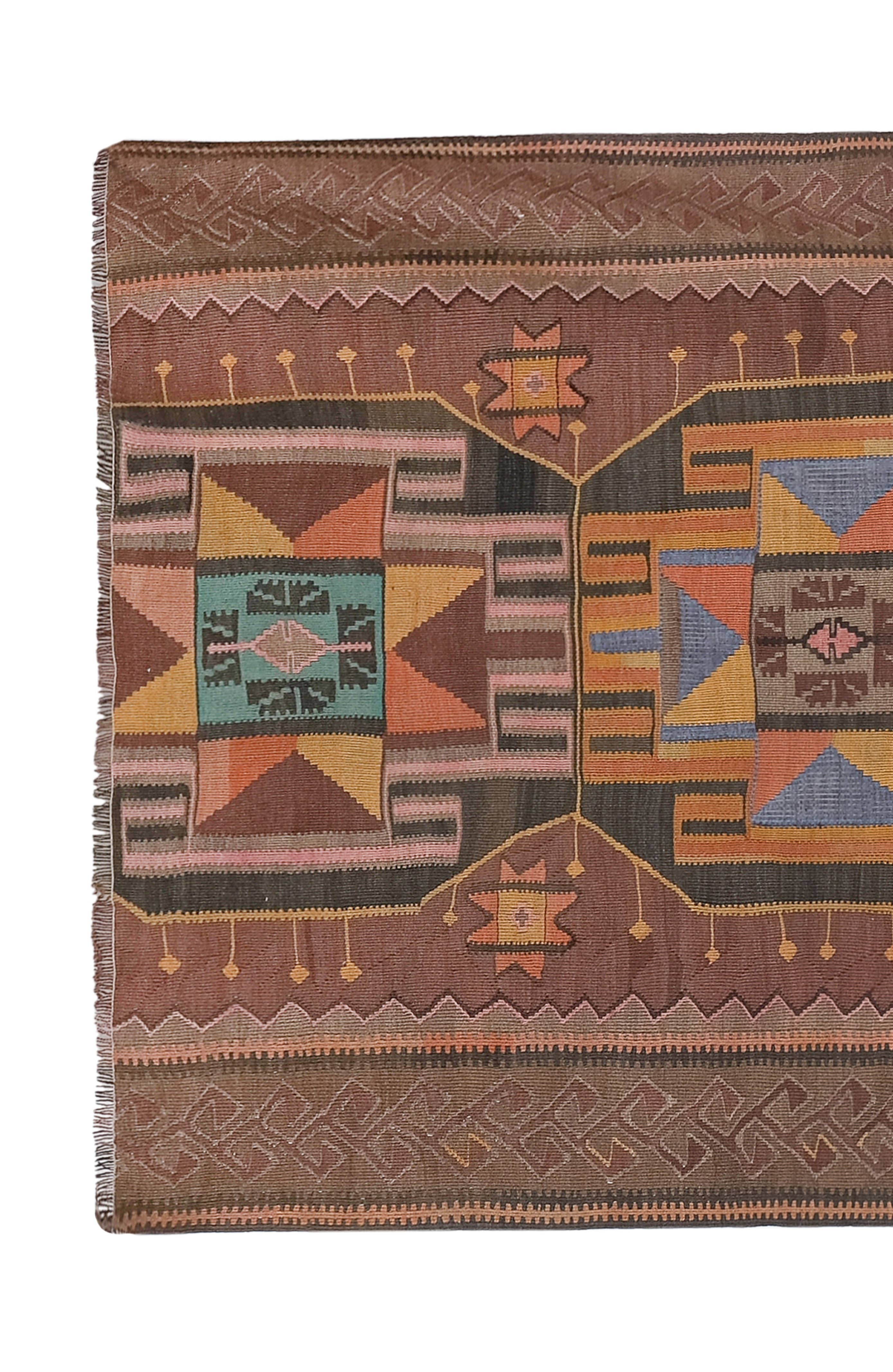 Vintage Kars Kilim Rug 4'4'' x 8'7''
