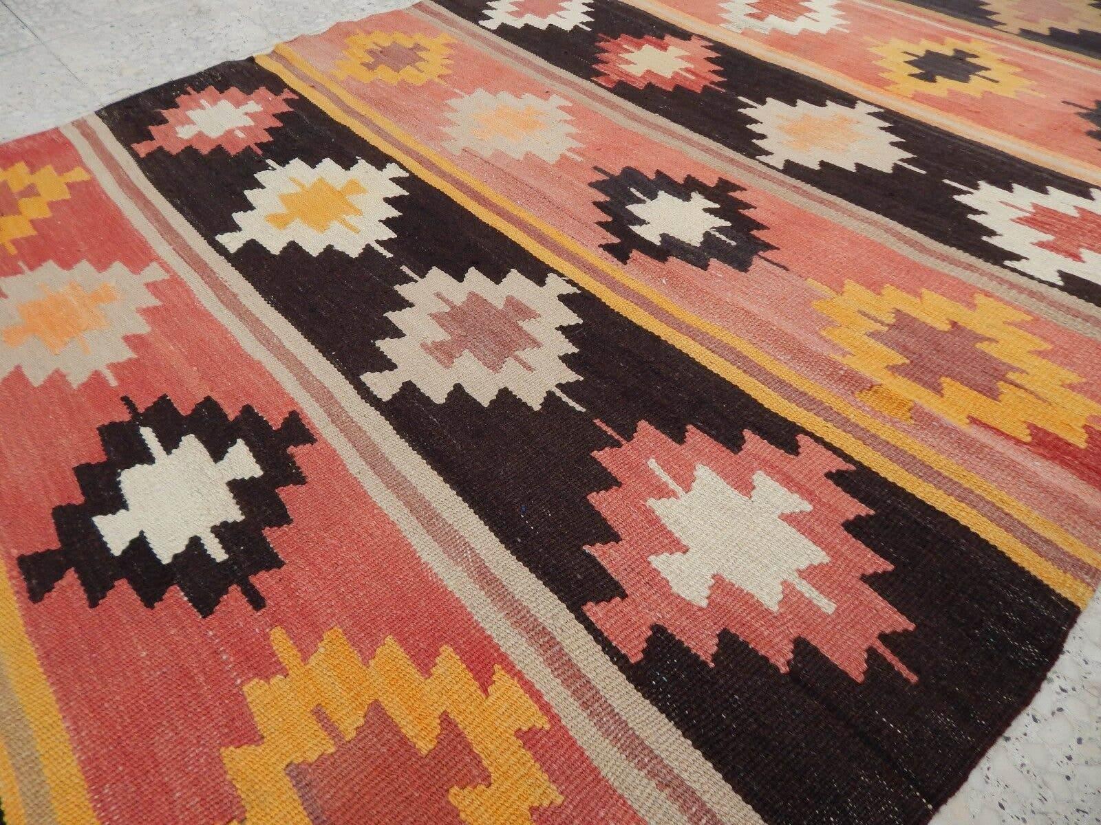 Vintage Turkish Kilim Runner 4'2'' x 9'4''