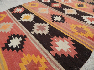 Vintage Turkish Kilim Runner 4'2'' x 9'4''