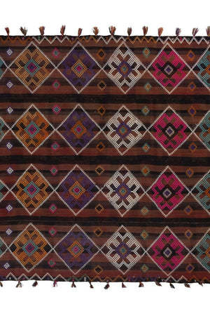 Vintage Turkish Kilim Rug 5'4'' x 10'7''