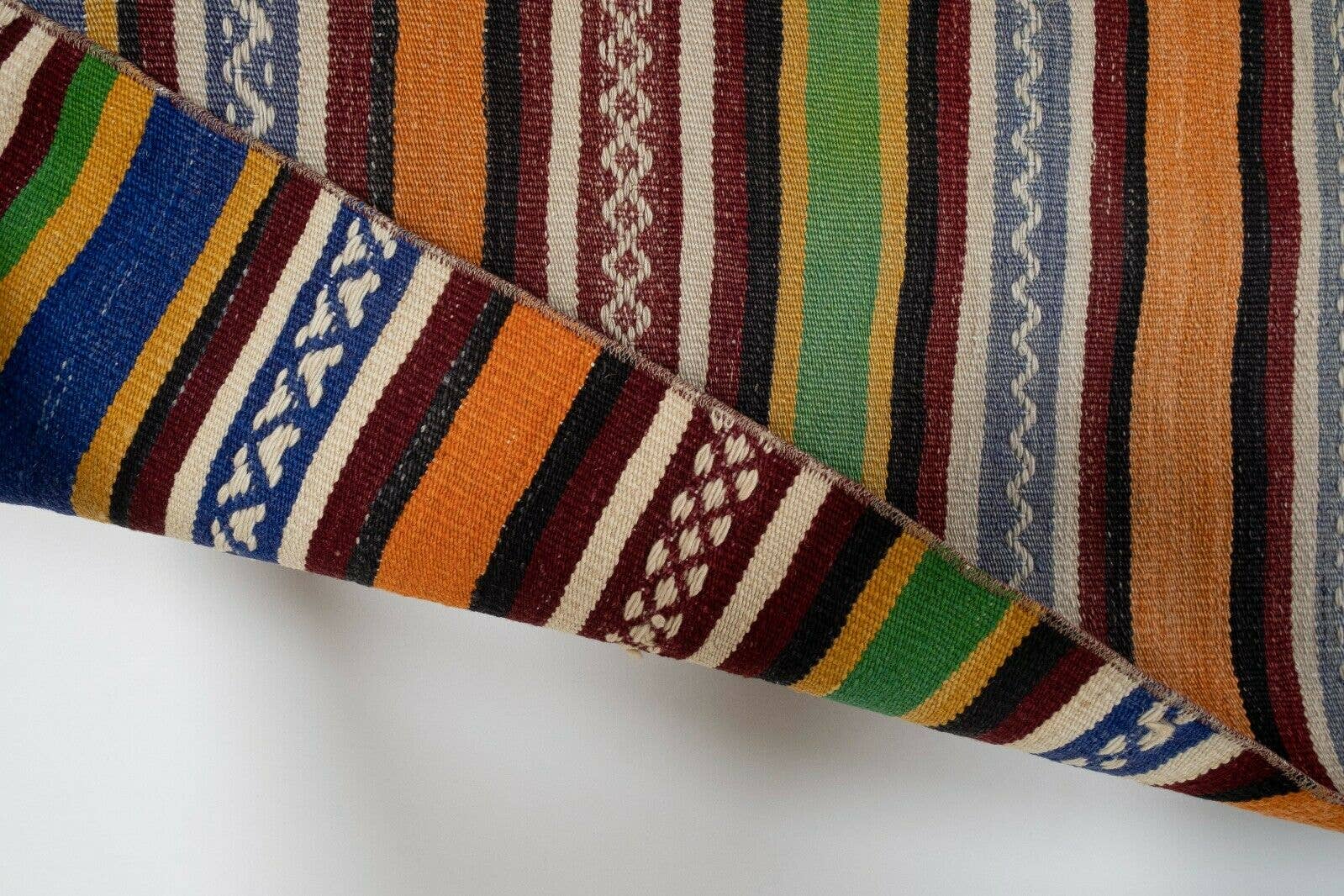 Vintage Turkish Kilim Runner 2'3'' x 10'10''
