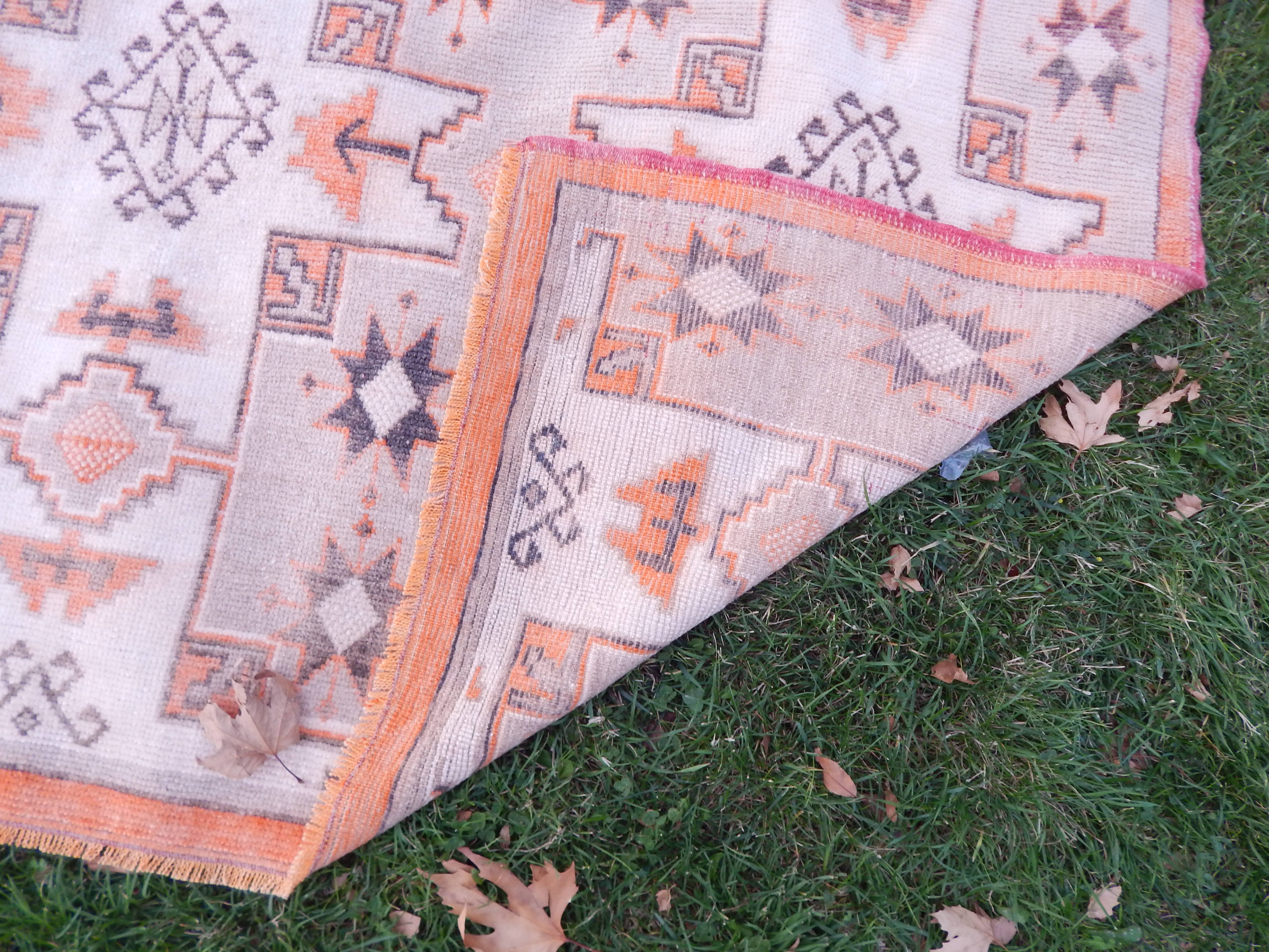 Vintage Turkish Tashpinar Oushak Rug 4'2'' x 8'6''