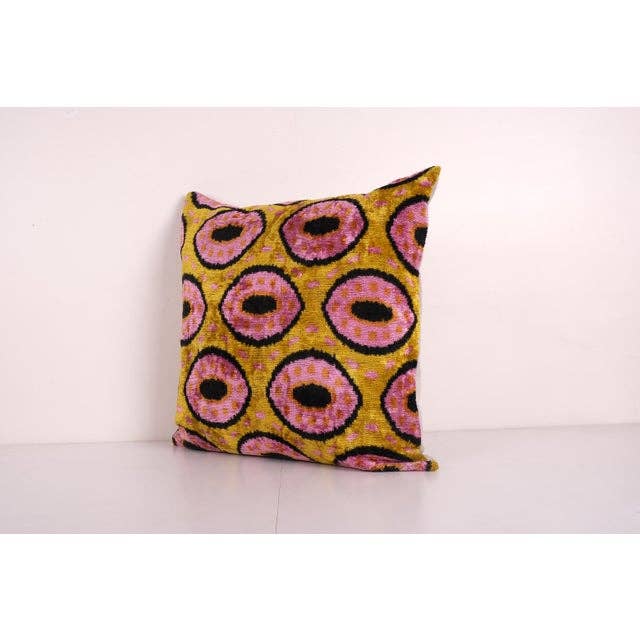 Silk Ikat Velvet Pillow Cover | 24'' x 24''