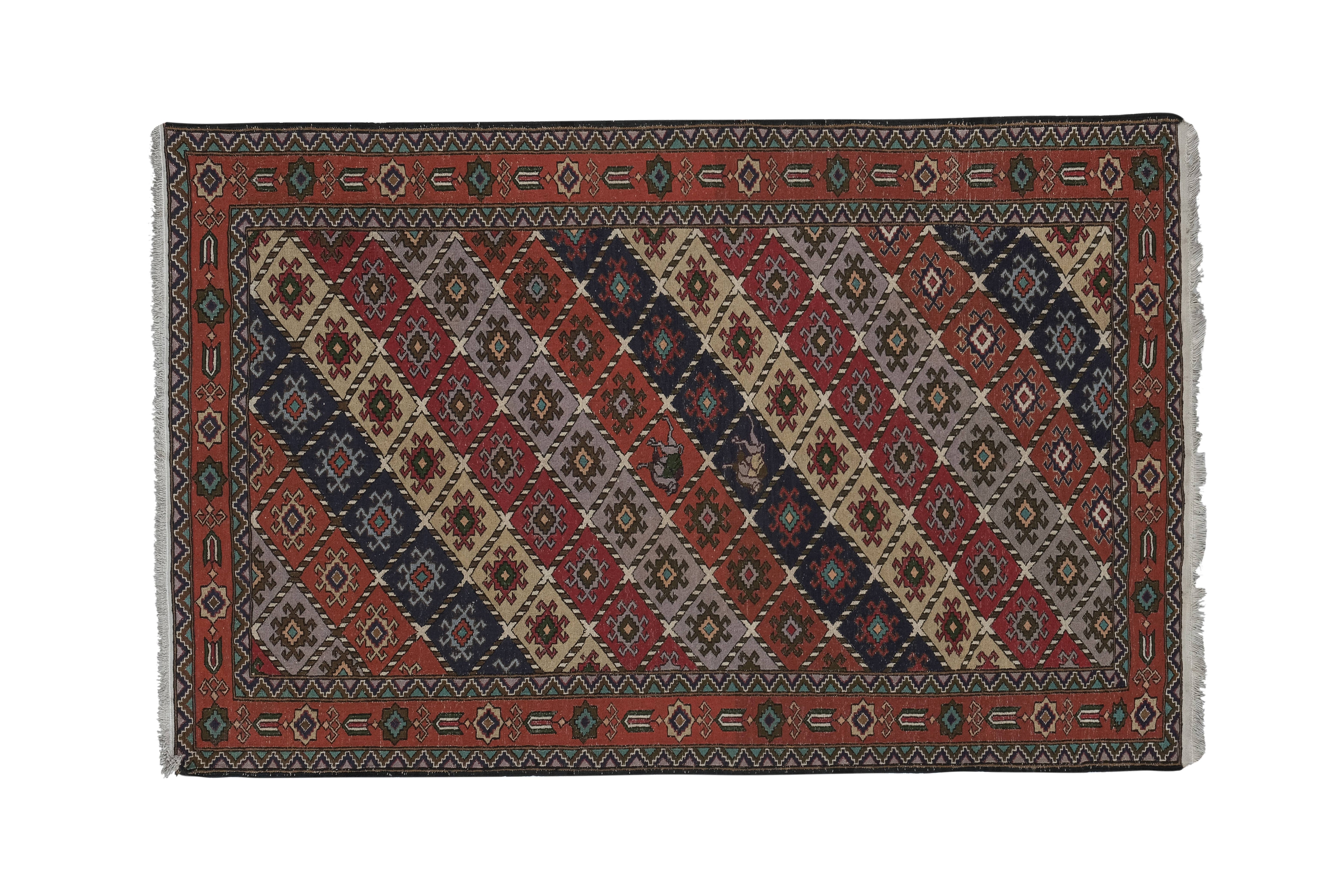 Vintage Turkish Kilim Rug 4'2'' x 6'5''