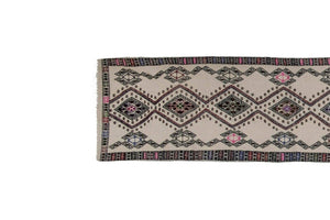 Vintage Turkish Kilim Runner 2'1'' x 15'9''