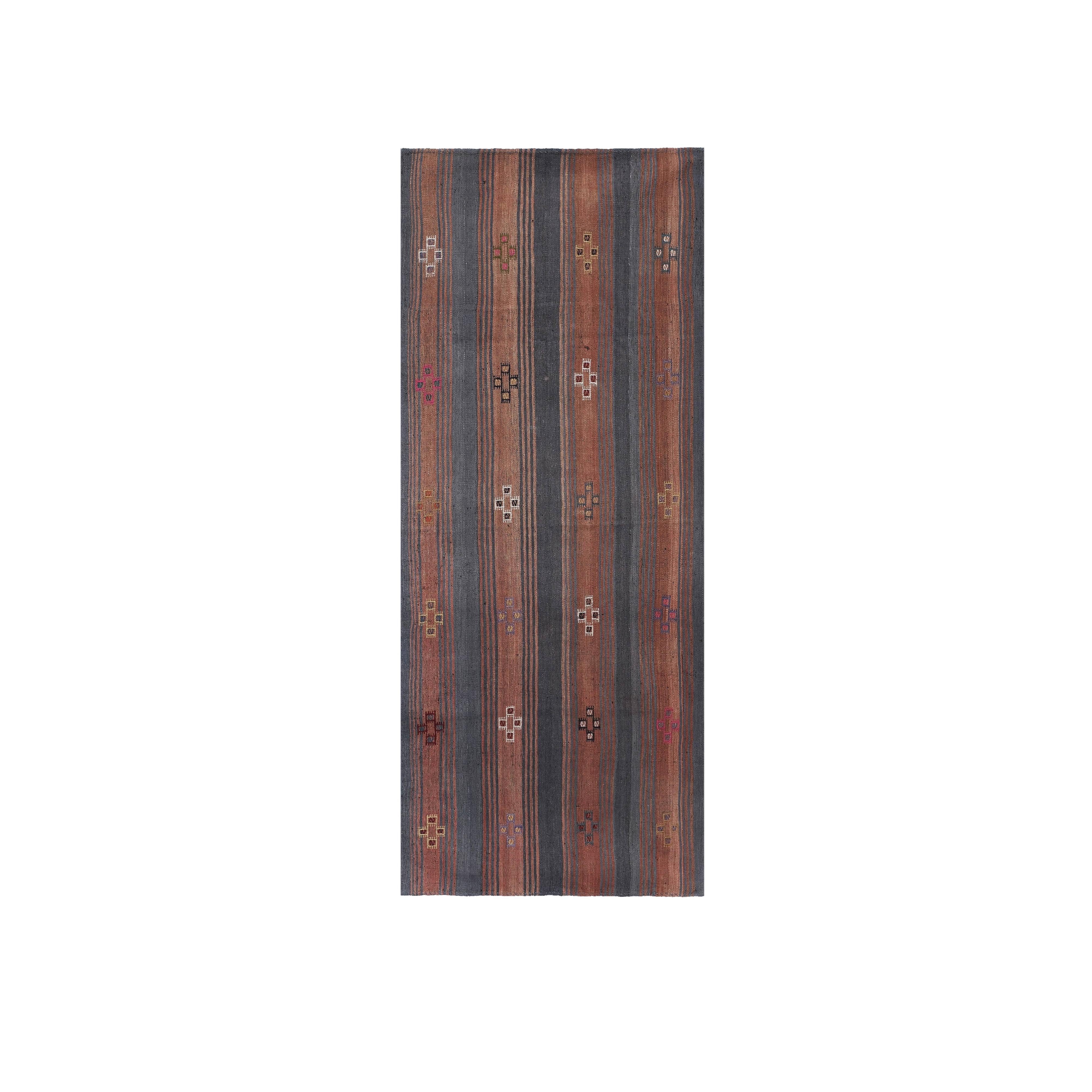 Vintage Turkish Kilim Rug 3'9'' x 9'4''