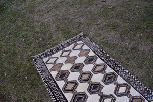 Vintage Turkish Anatolian Oushak Rug 3'4'' x 6'6''