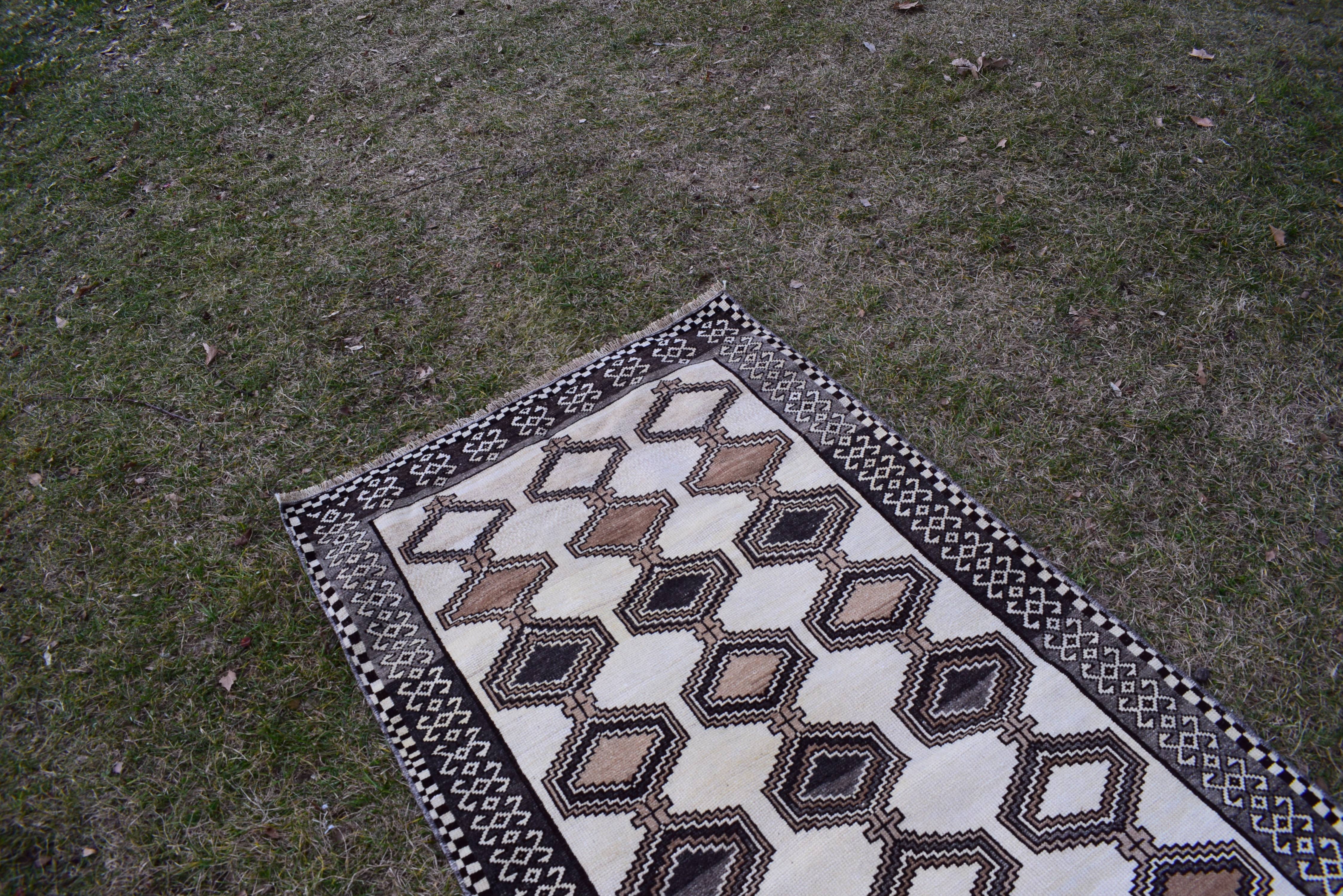 Vintage Turkish Anatolian Oushak Rug 3'4'' x 6'6''