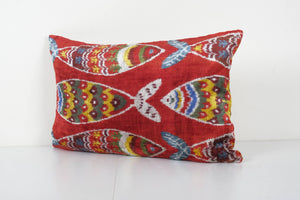 Fish Silk Ikat Velvet Pillow Cover | 16'' x 24''